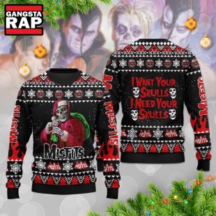 Misfits I Want Your Skulls I Need Your Skulls Ugly Christmas Sweater