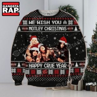 Motley Crue Print 3D Ugly Christmas Sweater