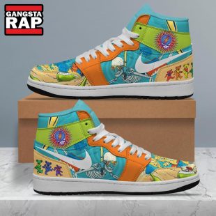 Grateful Dead Music Gift Air Jordan 1 Hightop Shoes