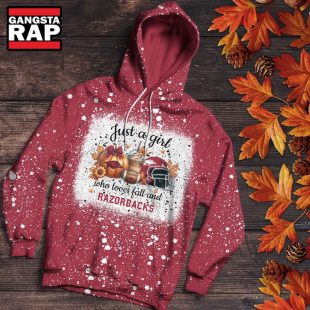 Arkansas Razorbacks Football Just A Girl Who Loves Fall Christmas Hoodie