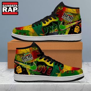 Bob Marley Music Fan Gifts Air Jordan 1 Hightop Shoes