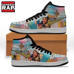 Elvis Presley Music Graphics Design Air Jordan 1 Hightop Shoes