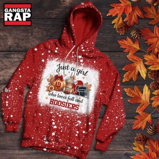 Indiana Hoosiers Football Just A Girl Who Loves Fall Christmas Hoodie