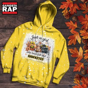 Iowa Hawkeyes Football Just A Girl Who Loves Fall Christmas Hoodie