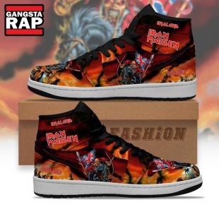 Iron Maiden England Air Jordan 1 Hightop Shoes