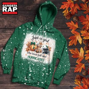 Miami Hurricanes Football Just A Girl Who Loves Fall Christmas Hoodie