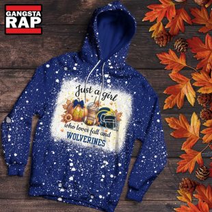 Michigan Wolverines Football Just A Girl Who Loves Fall Christmas Hoodie