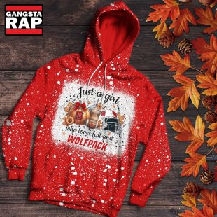 NC State Wolfpack Football Just A Girl Who Loves Fall Christmas Hoodie