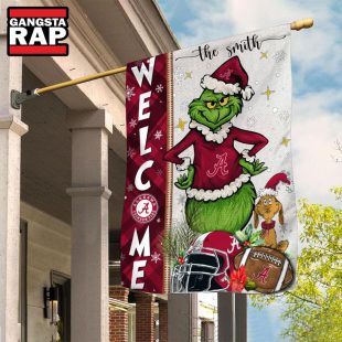 NCAA Alabama Crimson Tide Football Grinch Christmas Custom Flag