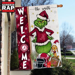 NCAA Alabama Crimson Tide Football Grinch Christmas Custom Flag