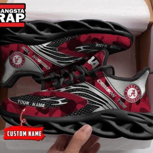 NCAA Alabama Crison Tide Sport Logo Team Custom Name Max Soul Shoes