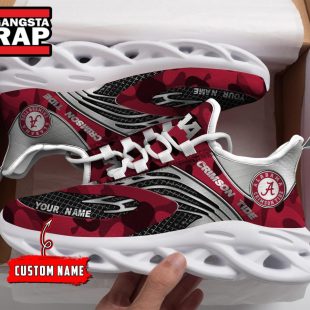 NCAA Alabama Crison Tide Sport Logo Team Custom Name Max Soul Shoes