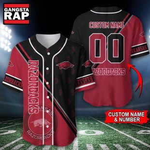 NCAA Arkansas Razorbacks Logo Team Sport Design Baseball Jersey