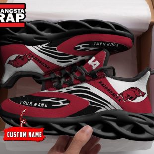 NCAA Arkansas Razorbacks Sport Logo Team Custom Name Max Soul Shoes