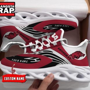 NCAA Arkansas Razorbacks Sport Logo Team Custom Name Max Soul Shoes