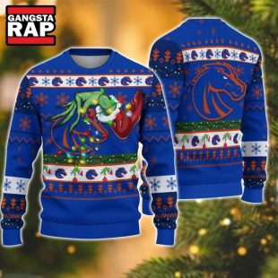 NCAA Boise State Broncos Grinch Hand Ugly Christmas Sweater