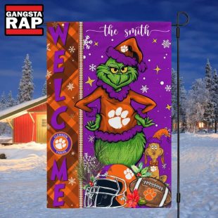 NCAA Clemson Tigers Football Grinch Christmas Custom Flag