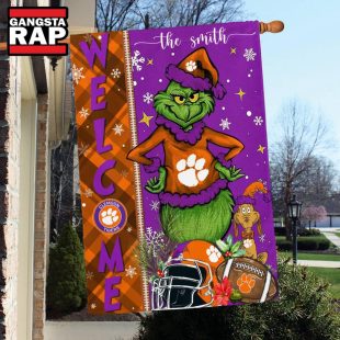 NCAA Clemson Tigers Football Grinch Christmas Custom Flag