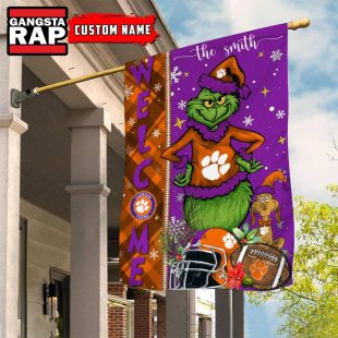 NCAA Clemson Tigers Football Grinch Christmas Custom Flag