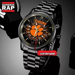 NCAA Clemson Tigers Football Team Logo Design Black Watch