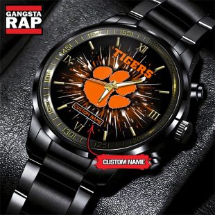 NCAA Clemson Tigers Football Team Logo Design Black Watch