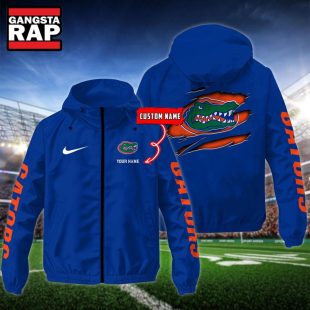 NCAA Florida Gators Special Logo Team Custom Name Windbreaker Jacket