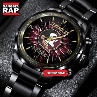 NCAA Florida State Seminoles Football Team Logo Design Black Watch