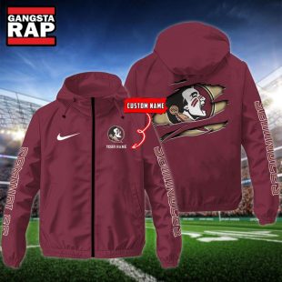 NCAA Florida State Seminoles Special Logo Team Custom Name Windbreaker Jacket