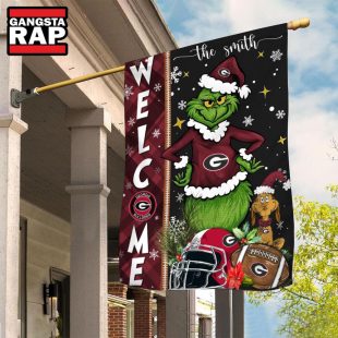 NCAA Georgia Bulldogs Football Grinch Christmas Custom Flag