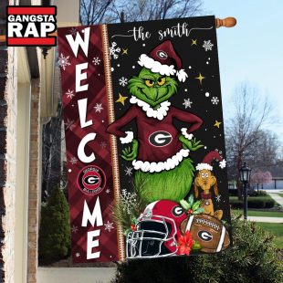 NCAA Georgia Bulldogs Football Grinch Christmas Custom Flag