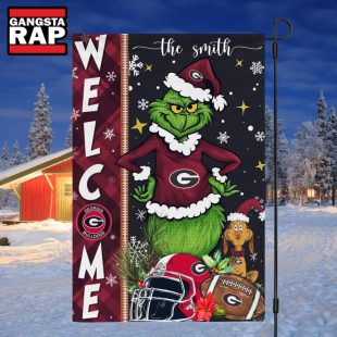 NCAA Georgia Bulldogs Football Grinch Christmas Custom Flag