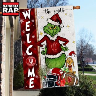 NCAA Indiana Hoosiers Football Grinch Christmas Custom Flag