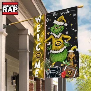 NCAA Iowa Hawkeyes Football Grinch Christmas Custom Flag