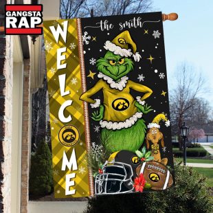 NCAA Iowa Hawkeyes Football Grinch Christmas Custom Flag