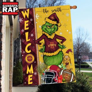 NCAA Iowa State Cyclones Football Grinch Christmas Custom Flag