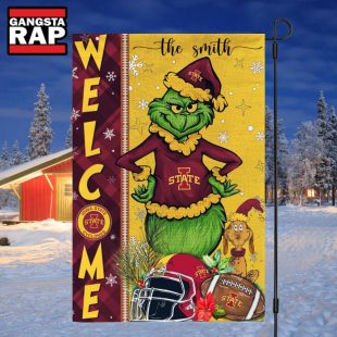 NCAA Iowa State Cyclones Football Grinch Christmas Custom Flag