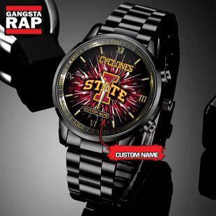 NCAA Iowa State Cyclones Football Team Logo Design Black Watch