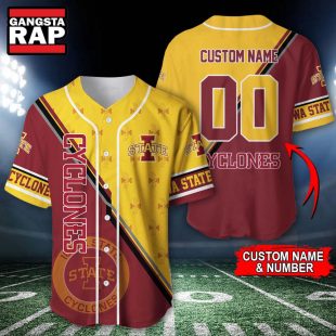 NCAA Iowa State Cyclones Logo Team Sport Design Baseball Jersey