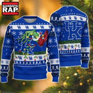 NCAA Kentucky Wildcats Grinch Hand Ugly Christmas Sweater