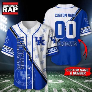 NCAA Kentucky Wildcats Logo Team Sport Design Baseball Jersey