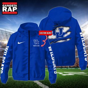 NCAA Kentucky Wildcats Special Logo Team Custom Name Windbreaker Jacket