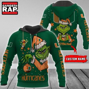 NCAA Miami Hurricanes Football Team The Grinch Christmas Hoodie