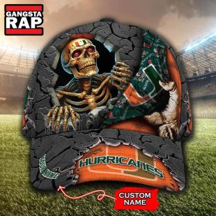 NCAA Miami Hurricanes Special Sport Skull Halloween Custom Classic Cap