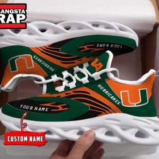 NCAA Miami Hurricanes Sport Logo Team Custom Name Max Soul Shoes