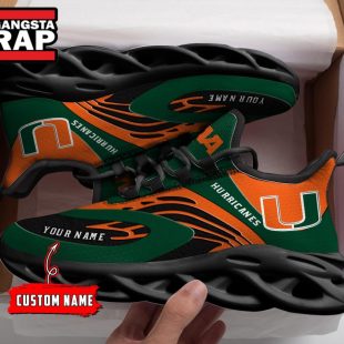 NCAA Miami Hurricanes Sport Logo Team Custom Name Max Soul Shoes