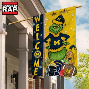 NCAA Michigan Wolverines Football Grinch Christmas Custom Flag