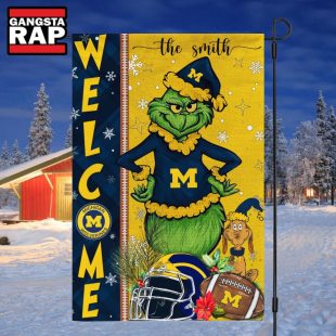 NCAA Michigan Wolverines Football Grinch Christmas Custom Flag