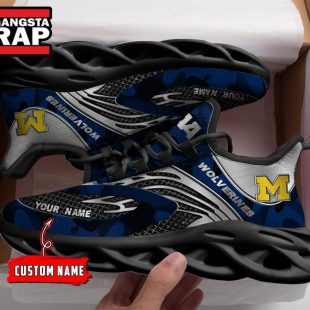 NCAA Michigan Wolverines Sport Logo Team Custom Name Max Soul Shoes