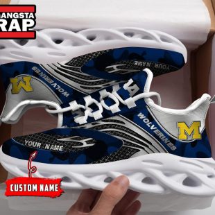 NCAA Michigan Wolverines Sport Logo Team Custom Name Max Soul Shoes