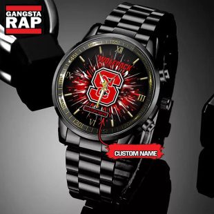 NCAA NC State Wolfpack Football Team Logo Design Black Watch